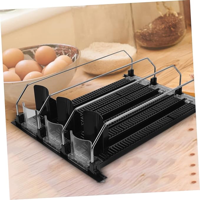 LIFKOME 3pcs Beverage Organizer for Refrigerator Self-pushing Drink Dispenser Soda Holder for Efficient Storage Kitchen Pantry Supermarkets