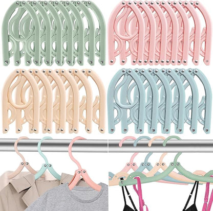 26Pcs Travel Hangers - Portable Folding Hangers Foldable for Cruise Ship Essentials Suitcase Camping Flying RV Outdoor Travel Home Drying Rack (4 Colors)