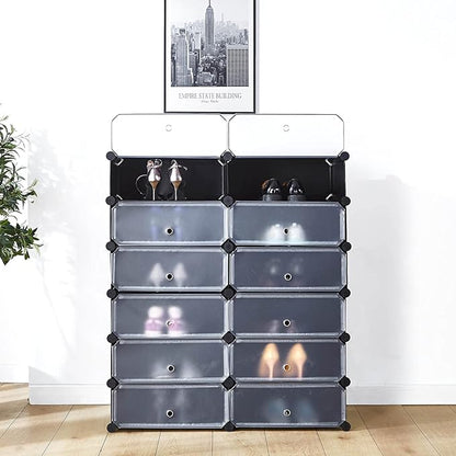 Portable Shoe Rack Organizer, 6-Tier Storage Shoe Cabinet for 24 Pair, Shoe Organizer for Heels, Boots, Slippers