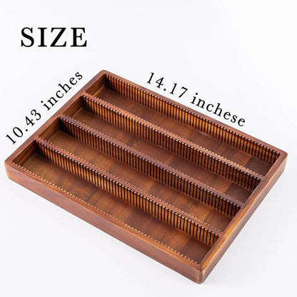 Acacia Wood Coffee Pod Holder Tray Compatible with Nespresso Vertuo, Pods Organizer Drawer Insert, Storage, Stand, Container, Capsule Holder for Coffee Bar Countertop, 40 Big or 60 Small Pods Capacity