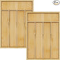 Youpehom Bamboo Utensil Organizer for Kitchen Drawers, Utensil Tray and Cutlery Silverware Holder,Wood Drawer Dividers with 5 Slots，2 pack