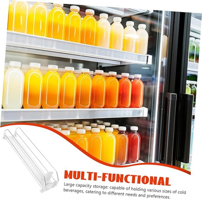SHOWERORO Push Drink Dispenser Organizer Sliding Beverage Storage for Fridge Holds Cans and Bottles and Materials for Supermarkets and Home Use