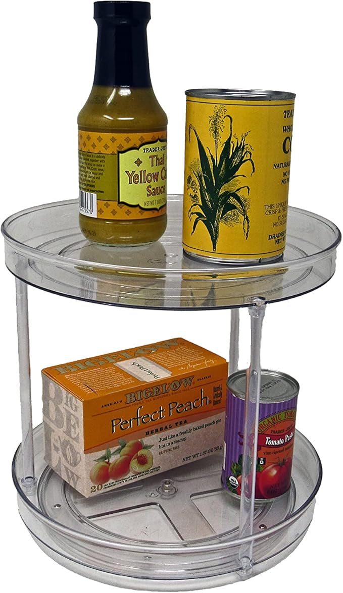 Dial Industries Lazy Susan Turntable Organizer for Pantry, Cabinet, Countertop, 2 Tier, 9 Inch