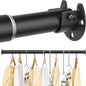 Closet Rods for Hanging Clothes - Heavy Duty, Length Adjustable (Black, 66.5" - 76")