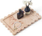 Real Natural Scalloped Marble Tray for Bathroom, Vanity, Kitchen and Desktop, Decorative Stone Tray for Jewelry, Cosmetics, Candles, Lotion, Perfume and Home Décor (Pink, 12" x 8")