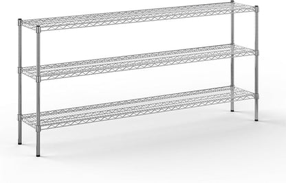 14" Deep x 72" Wide x 34" Height Wire Shelving Kit | 3-Tier | NSF Commercial Storage Rack Unit