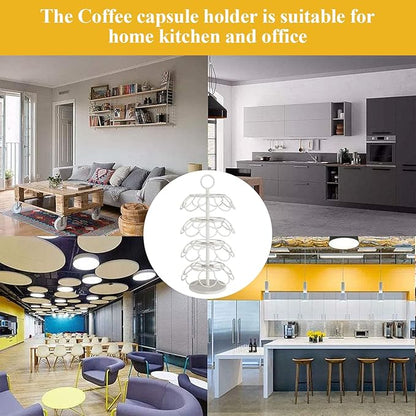 Coffee Pod Carousel Holder,Compatible with K-Cups Organizer Compatible with 36 Cup Pods,Spins 360-Degrees