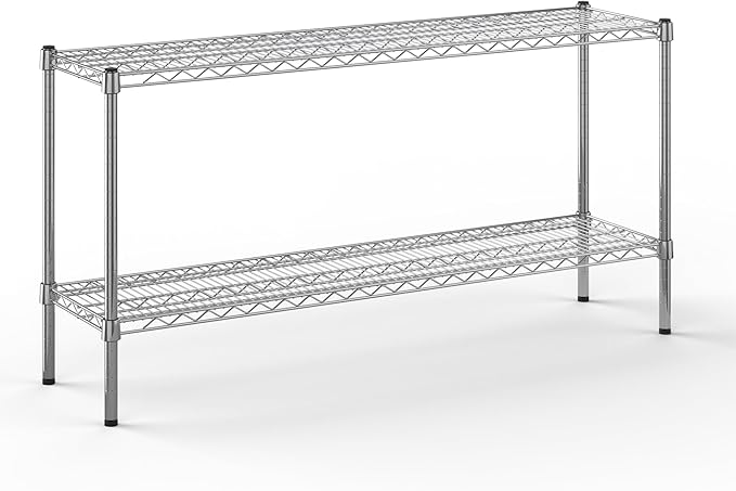 14" Deep x 54" Wide x 27" Height Wire Shelving Kit | 2-Tier | NSF Commercial Storage Rack Unit