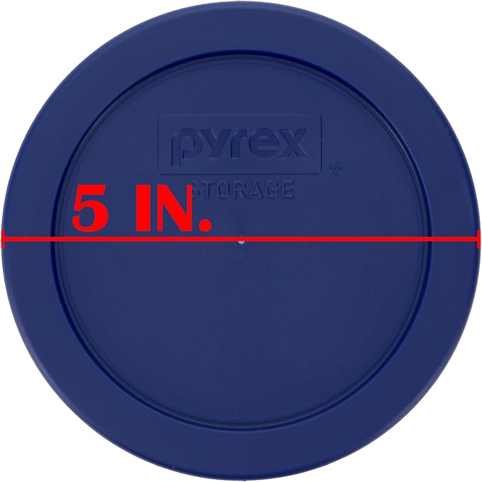 Pyrex 7200-PC 2 Cup Dark Blue Round Storage Lids - Original Genuine Pyrex Lids - 2 Pack