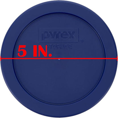 Pyrex 7200-PC 2 Cup Dark Blue Round Storage Lids - Original Genuine Pyrex Lids - 2 Pack