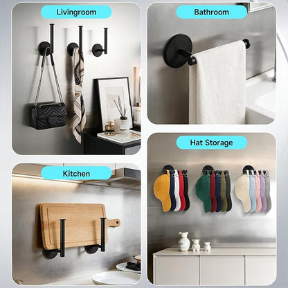 Magnetic Hat Holder, Magnet Hat Rack for Baseball Caps,Black Magnetic hat Hook,Hat Hanger Storage Organizer for Metal Surface in Entryway,Bedroom,Kitchen,Bathroom,Cruise Cabins,RV and Closets
