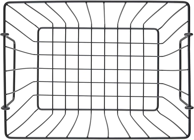 G.E.T. WB-315-MG Heavy Duty Iron Wire Utility Storage Basket/Bin with Handles, 11" x 8" x 8"