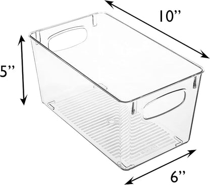 ClearSpace Clear Plastic Storage Bins – Perfect Kitchen Organization and Storage or Pantry Storage – Fridge Organizer, Pantry Organization and Clear Storage Bins, Cabinet Organizers