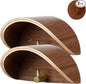 2-Pack Cowboy Hat Rack for Wall, Walnut Wood Cowboy Hat Holder & Hat Hooks for Wall, Non-Damaging Shape-Preserving Design for Wide Brim Hats, Compatible with Various Wall Surfaces