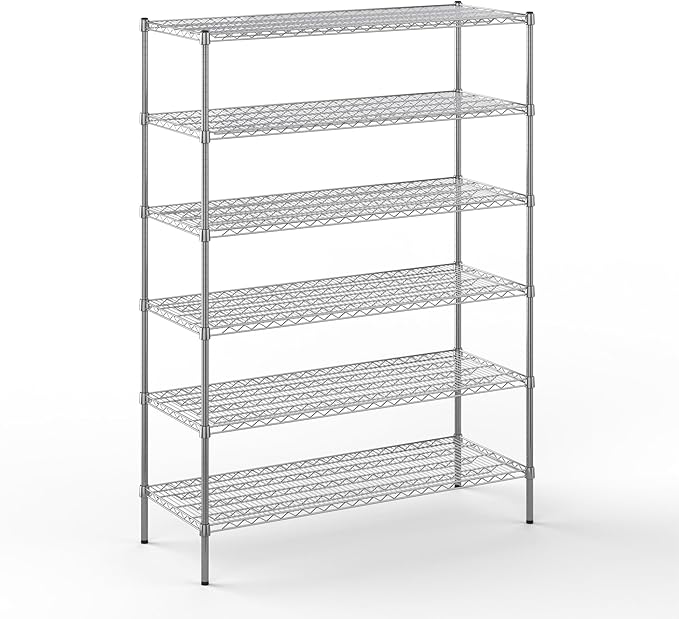 21" Deep x 54" Wide x 74" Height Wire Shelving Kit | 6-Tier | NSF Commercial Storage Rack Unit