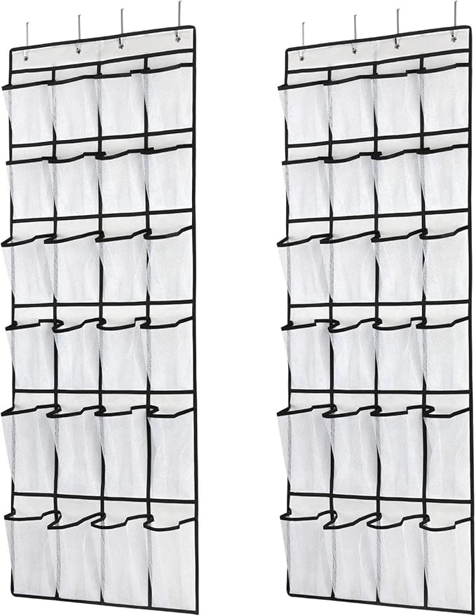 for Hanging Shoe Organizer, Over The Door Shoe Organizer with 24 Mesh Large Pockets