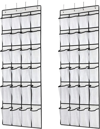 for Hanging Shoe Organizer, Over The Door Shoe Organizer with 24 Mesh Large Pockets