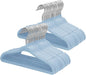 ManGotree 11" Baby Velvet Hangers, Non-Slip Infant Coat Hangers, Ultra-Thin Toddler Felt Hanger with 360° Swivel Hook, Space Saving Children's Hanger for Kids Clothes, 48 Pack (Blue)