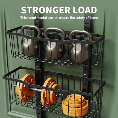 Eastherry Over The Door Organizer，8-Tier Over The Door Pantry Organizer with Adjustable Baskets，Metal Hanging Pantry Organizers and Storage for Kitchen, Back of Door Seasoning Rack (Black)