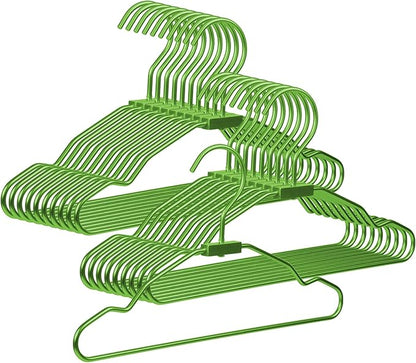 VWV Green Aluminum Hangers, 20 Pack Baby Hanger，12.6 Inch Children Baby Hangers, Sturdy Metal Children Clothes Hanger for Wardrobe, Space-Saving Toddler Hanger