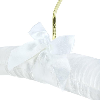 HANGERWORLD White Satin Padded Hangers - 4 Pack, 17inch Adult Size, No Shoulder Bump Coat Hangers