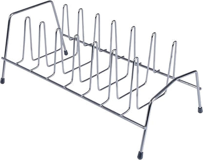 Kitchen Details 8 Section Lid and Plate Organizer | Free Standing | Pot, Pan & Cutting Board Holder | Cabinet Pantry and Countertop Organization | Onyx