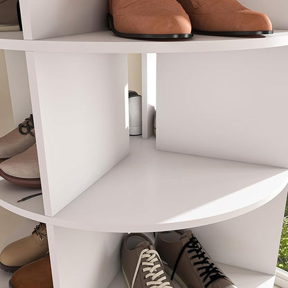 6 Tier Rotating Shoe Rack Tower, Spinning Shoe Tower Display Lazy Susan, Revolving 360° Shoe Rack Storage Round Carousel, Vertical Handbag Rotate Shoes Closet Organization
