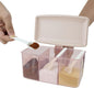 EIKS Seasoning Box with Lid & Spoons for Serving & Storing Salt Sugar Spice Pepper Condiment in Home Kitchen Coffee Restaurant (Pink)