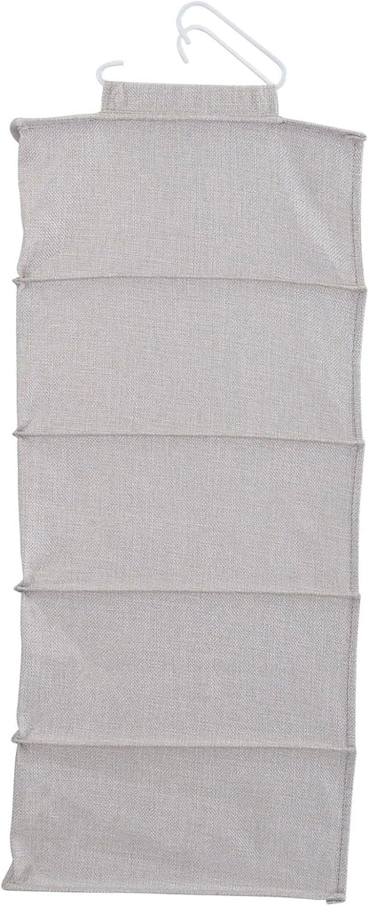 Household Essentials 10-Pocket Hanging Shoe Organizer, Side-by-Side Blended Canvas Storage, 2 Hooks for Excellent Support, The Perfect Space-Saving Organizer