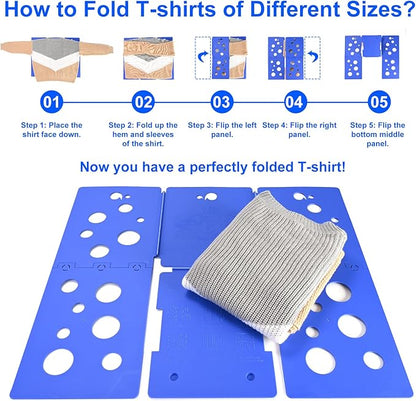 BoxLegend V5 Shirt Folder Clothes Folding Board t Shirt Folder Assemblable Clothes Folder Easy and Fast to fold Clothes Laundry Helper Assistant for Professional Laundry Folder Folding Tool, Blue