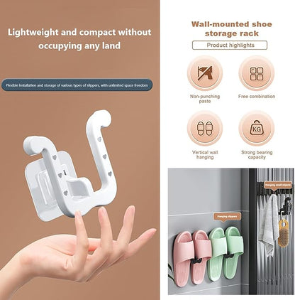 12Pcs Shoes Rack Slippers Holder Multifunctional Slippers Organizer Self Adhesive Shoe Rack Wall Hanger for Door Closet Bathroom Kitchen wall shoe rack
