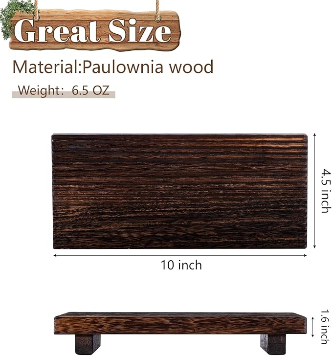 Bathroom Tray Farmhouse Decor Pedestal Stand Wood Riser Display Kitchen Accessories Soap Holder for Sink, Counter, Vanity, Dark Brown
