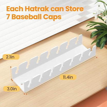 Nicetree Hat Organizer for Baseball Caps, 2 Pcs No Install Acrylic Hat Racks for 14 Baseball Caps Storage, Hat Stand for Caps Display and Organizer for Dresser, Bedroom, Closet, Office