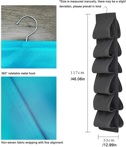 Hanging Shoe Rack 3pcs Shoe Organizer Storage Hanging Bag Wall Bag Inner Clothes Closet Storage 18 Pairs of Shoes