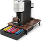 Coffee Pod Drawer Organizer for Nespresso Vertuo, Patented Flexible Slot Design Holds Up to 40 Large Capsules, Rustic Wood Look, Fits Under Coffee Machines