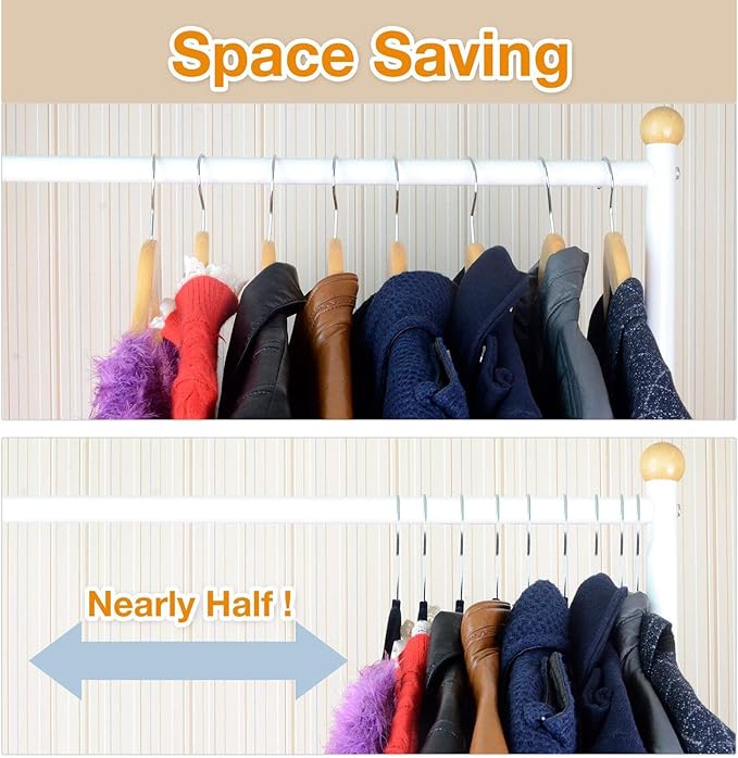 OIKA 30 Pack Heavy Duty Stainless Steel Hangers, Space-Saving Silver Clothes Hangers for Coats, Dresses, Shirts, Slacks with Non-Slip Groove Design, Ideal for Closet/Dorm/Laundry/Outdoor Use