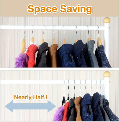OIKA 30 Pack Heavy Duty Stainless Steel Hangers, Space-Saving Silver Clothes Hangers for Coats, Dresses, Shirts, Slacks with Non-Slip Groove Design, Ideal for Closet/Dorm/Laundry/Outdoor Use