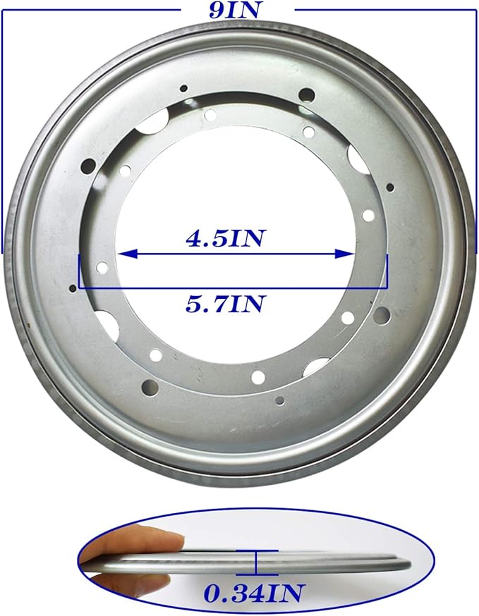 2Pack Lazy Susan Hardware, 9" Rotating Bearing Plate 5/16” Thick, 750lbs Lazy Susan Turntable Swivel Base for Rotating Table, Serving Tray, Kitchen Storage, Book Rack, Corner Shelves, Dollhouse