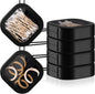 Kathfly 4 Pcs Black Hair Tie Organizer Portable Hair Accessory Storage Containers Stackable Tie Bobby Pin Holder Home Cotton Swab Dispenser Accessories Jewelry Organizer Box