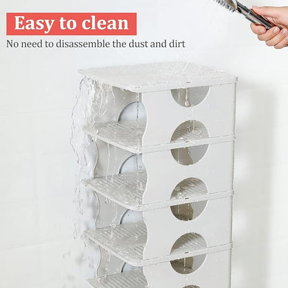 6-Tier Shoe Rack,Stackable Shoe Storage Organizer for Bedroom Entryway, Adjustable Shoe Rack,Shoe Slots Organizer Shelf, Easy Clean Shoe Tower Rack,White