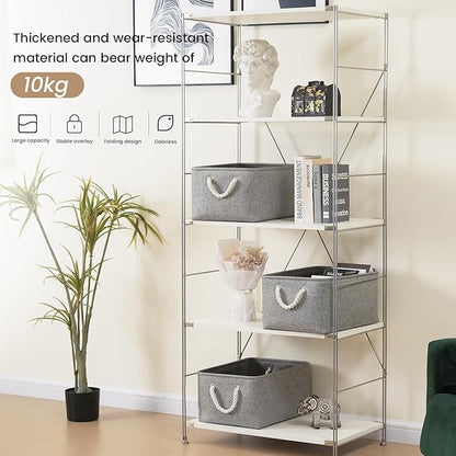 Large Storage Baskets- 15.7x11.8x8.26 inch Storage Bins for Shelves and Closet Organizing, Foldable Fabric Bin for Home Organization Clothes and Laundry (3-Pack, Gray)
