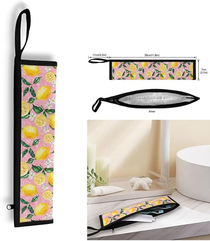 COEQINE Kitchen Utensil Holder Lemon Boho Floral Chopstick Case Fork Spoon Knife Organizer Drawer Storage Case for Flatware Lightweihgt leafproof Portable Travel Accessories