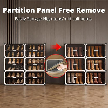 MAGINELS Shoe Rack,Expandable Shoe Cabinet Easy to Assemble. Shoe Storage with Door,Entryway, Closets, Hallway, and Bedroom.Accommodates Up to 24 Pairs of Shoes