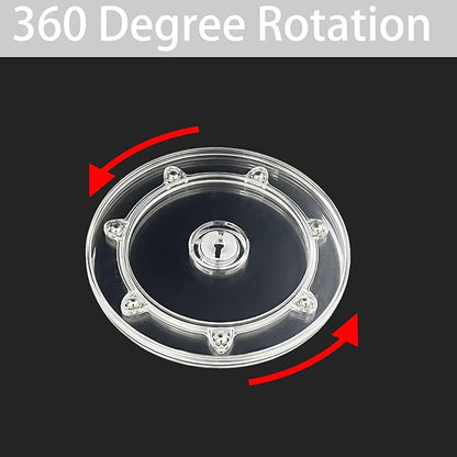 6" Small Lazy Susan Turntable Organizer Revolving Display Base, Clear Acrylic Ball Bearing Rotating Tray for Spice Rack Table Cake Kitchen Pantry Decorating, 40 lb Load, 360° Smooth Rotation