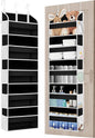 TAHAVICE 1 Pack Over The Door Storage Organizer with 5 Pockets 10 Mesh Side Pockets, 44 lbs Weight Capacity Door Hanging Organizers and Storage for Bedroom,Bathroom,Nursery,Pantry,Dorm(Black)