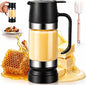 2026 New Dispensador De Leche Condensada, Glass Honey Dispenser with Stand No Drip, Maple Syrup Dispenser for Coffee and Tea Daily Use, Activities, Or Demonstrations (Black 300ML)