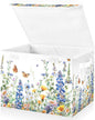 senya Flower Baskets Collapsible Storage Bins with Lids, Watercolor Wildflowers Spring Storage Boxes Clothes Baskets for Organizing, B06D22020