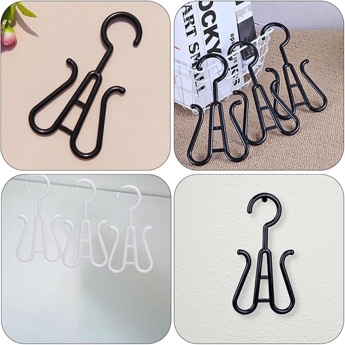 Abaodam 20 Pcs Plastic Shoe Hanging Hooks Shoe Storage Racks Multi-functional for Home Entryway Closet Organizer Black and White