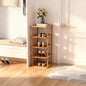 Aniston 5 Tier Small Shoe Rack Bamboo, Free Standing Slim Narrow Shoe Storage, Vertical Tall Shoe Shelf Organiser for Garage, Closet, Doorway, Corner, Living Room Small Spaces