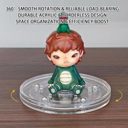 2 Pack 4" Clear Acrylic Lazy Susan Turntable - Small Ball Bearing Rotating Tray Cake Turntable for Decorating Lazy Susan Round Spinning Base for Crafts Cabinet Spice Rack